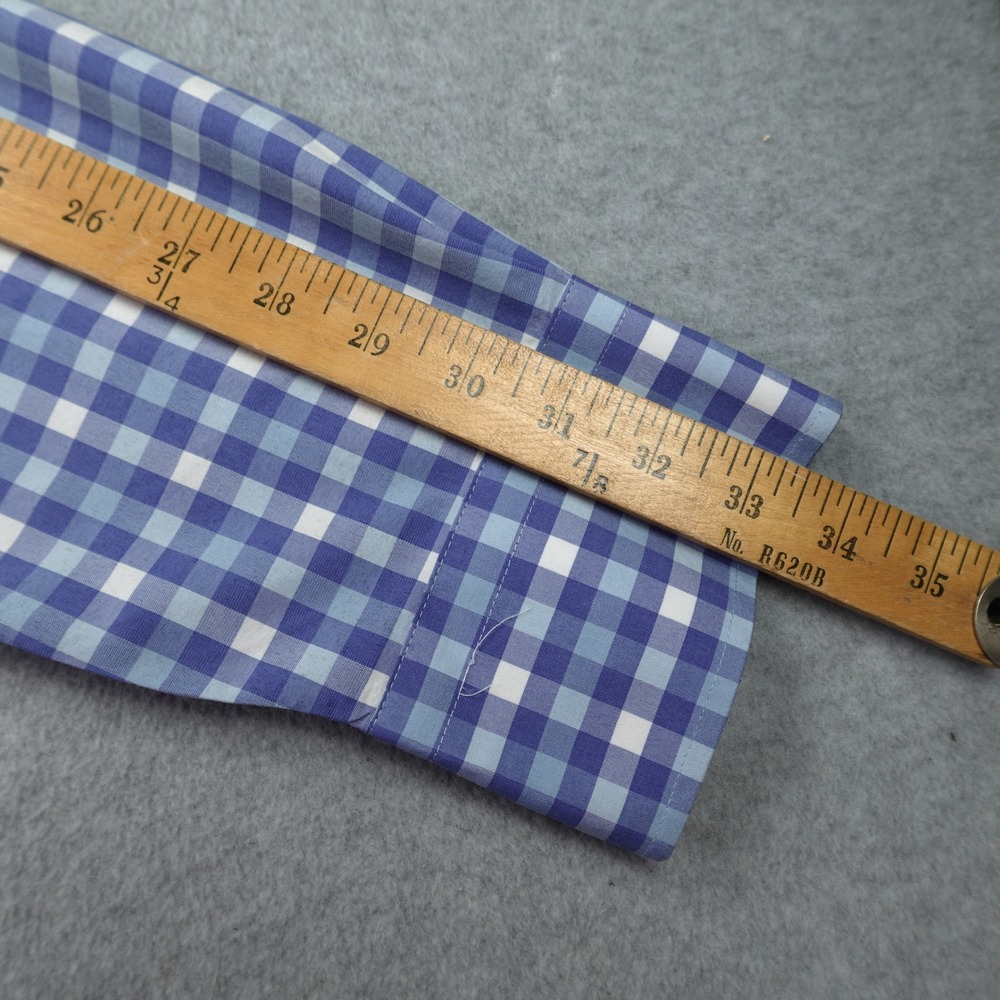 Peter Millar Shirt Mens Large Blue Gingham Summer Comfort Button Front Preppy - Picture 13 of 15